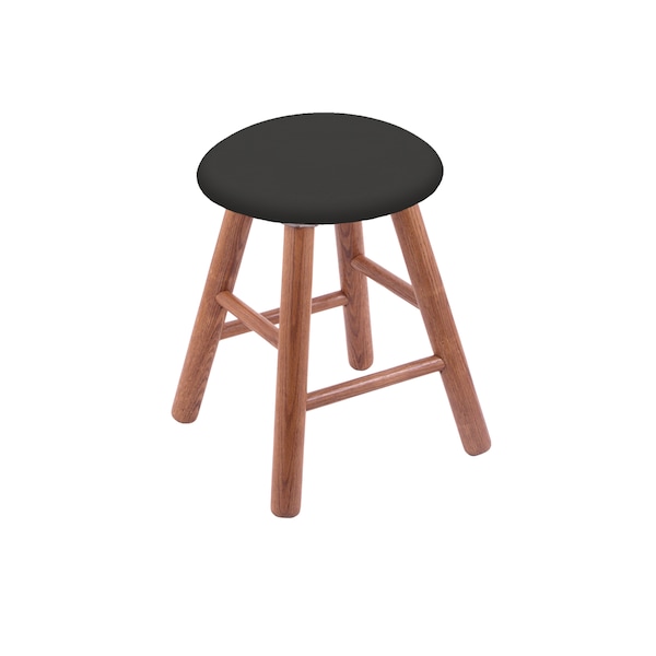 Oak Vanity Stool, Medium Finish, Graph Ruby Seat